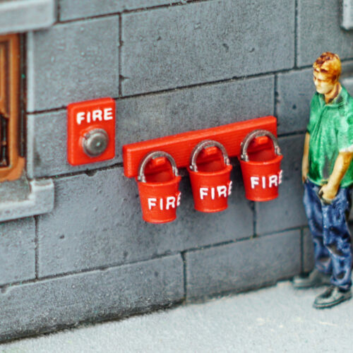 Model Railway Fire Buckets Square